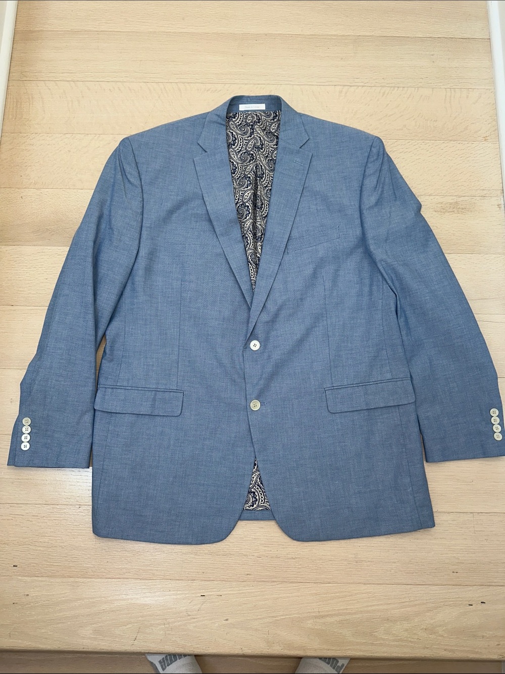 Lauren Ralph Lauren Men's Blue Two-Button 100% Cotton Lined Sport Coat